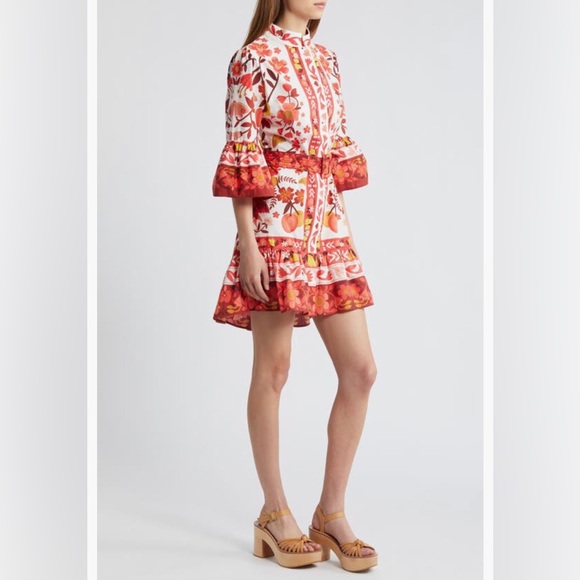 NWT $210 FARM Rio Romantic Orchard Print Cotton Shirtdress in size Large! - Picture 5 of 9